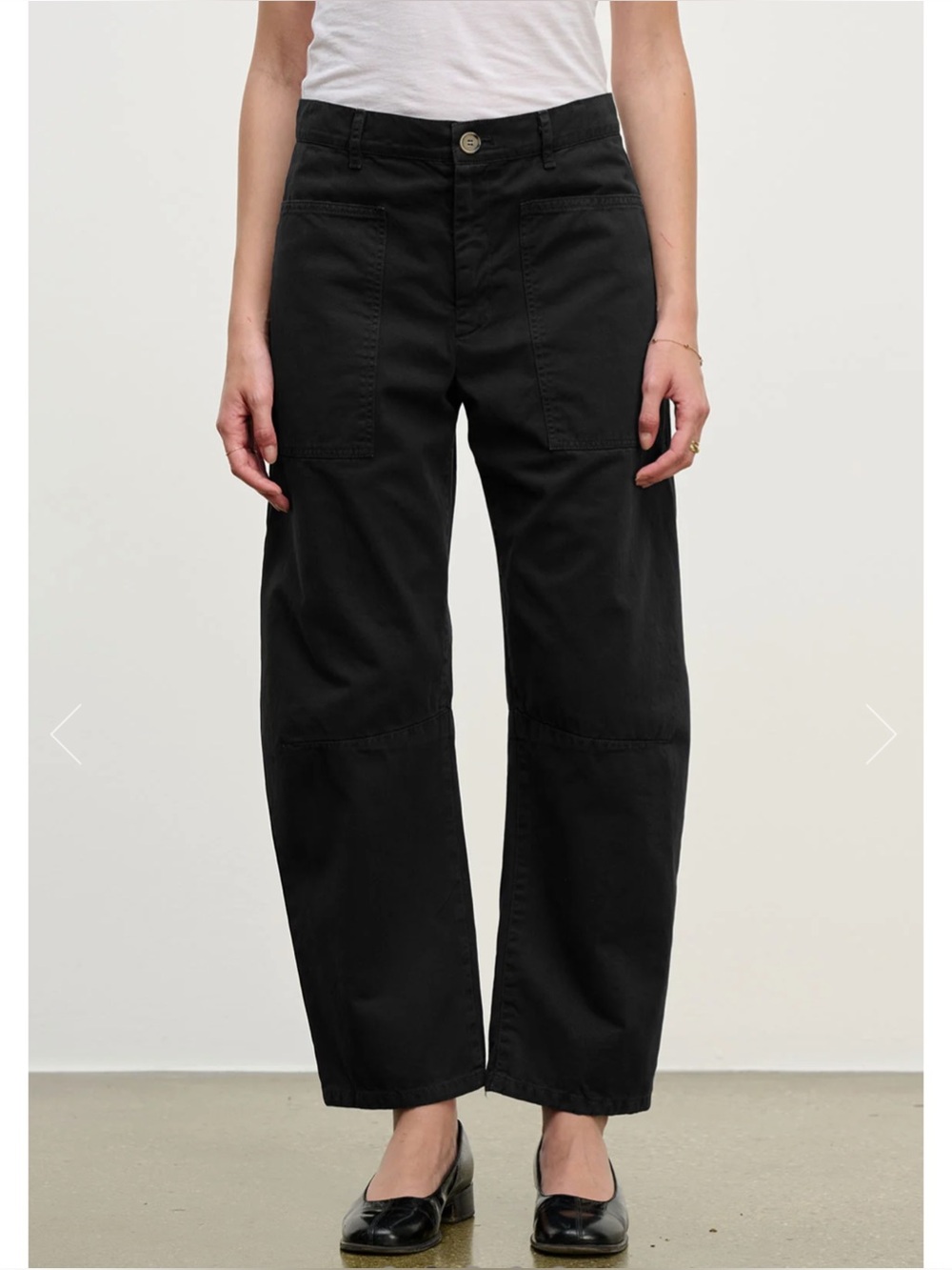 VELVET | Brylie Curved Leg Cotton Pant in Black, Size 4
